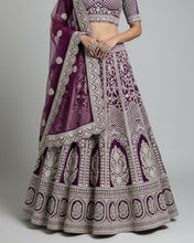 Deep Purple Lehenga Choli Set with Silver Embroidery – Regal Bridal & Festive Wear