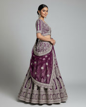 Deep Purple Lehenga Choli Set with Silver Embroidery – Regal Bridal & Festive Wear