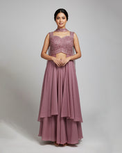 Mauve Embellished Lehenga Choli Set with Beadwork – Designer Festive Couture