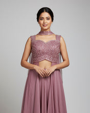 Mauve Embellished Lehenga Choli Set with Beadwork – Designer Festive Couture