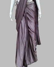 Metallic Lavender Satin Saree with Embellished Blouse – Designer Party Wear Saree