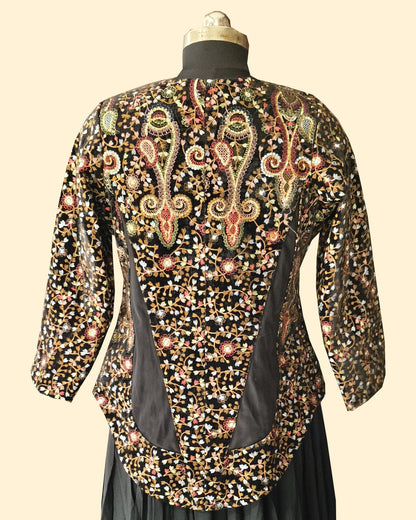 Designer Gown & Jacket Set – Handcrafted Embroidery & Sheer Skirt