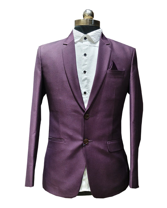 Tailored Wine Blazer with Pleated Shirt – Ceremonial Elegance