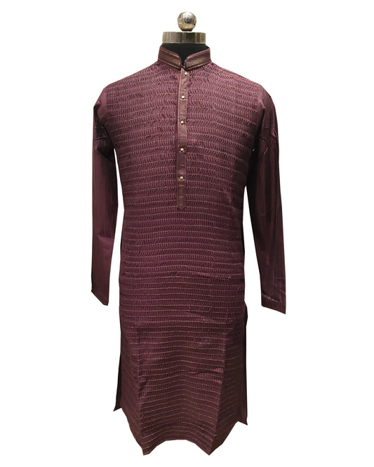 Maroon Kurta with Light Golden Zari Work Kurta Set