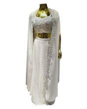 White Indo-Western Lehenga Set with Embroidered Choli & Shrug