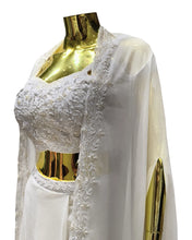 White Indo-Western Lehenga Set with Embroidered Choli & Shrug