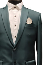 Men's Emerald Green Slim Fit – Two-Button Suit with Pocket Square Five Pcs Suit