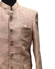 Men’s Pastel Pink Jaal Print Jacquard Jodhpuri – Wedding & Festive Ethnic Suit