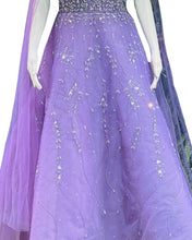 Women’s Lavender Embroidered Net Gown with Cape – Party & Reception Wear