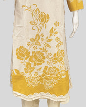 Saffron Bloom Embroidered Salwar Suit – Festive Elegance in Cream & Mustard