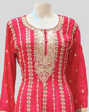 Crimson Majesty Palazzo Suit – Handwork Embroidered Elegance for Festive Occasions