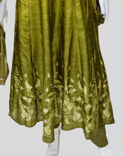 Zehra Emerald Anarkali – Regal Embroidery in Silk with Matching Dupatta & Clutch