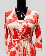 Crimson Canopy Maxi Dress – Red Floral Print Long Dress with Waist Tie