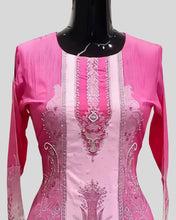 Rose Reverie Embroidered Tunic Top – Pink Ornamental Knee-Length Ethnic Wear