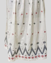 Meadow Mosaic Sundress – White Sleeveless Dress with Geometric Folk Motifs