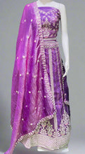 Royal Orchid Bridal Lehenga Choli – Strapless Elegance in Silver & Sequins